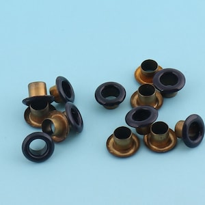 Mini Blue-black Eyelets 100pcs 8mm Round Grommet Eyelets for Sewing Bead Cores Clothes Leather Hardware Craft Canvas