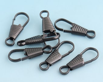 Lanyard Hook Clips hook 50pcs 24mm Gunmetal Tone Clasp for ID card Lanyard Clips Key Chain Hook Zipper pulls Lanyard Clasp