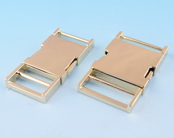 Light Gold Release Buckle 1.5inch ZINC ALLOY Adjuster Buckle Strap Buckle Bag Hardware Adjuster Slider Buckle