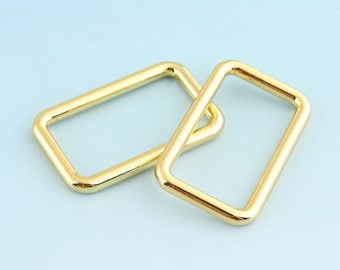 Gold/Silver/Gunmetal 1 3/8"(35mm) Metal Rectangle Buckle Ring for Bag Belt Loop Strap Purse Hardware,Made by Zinc Alloy-4Pcs