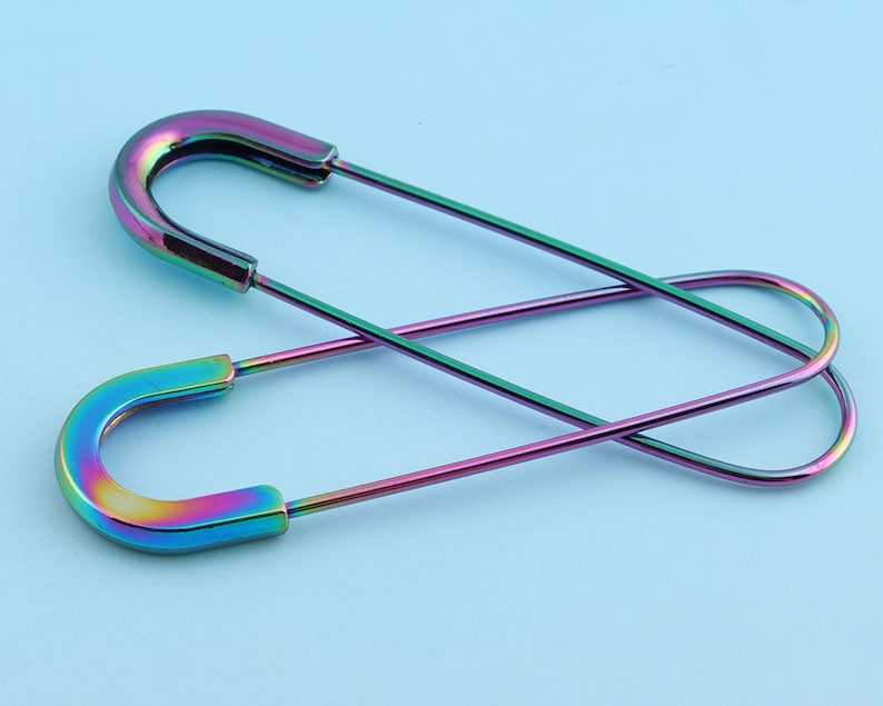 Rainbow Safety Pins 10pcs Colorful Charming Safety Pins Metal Etsy