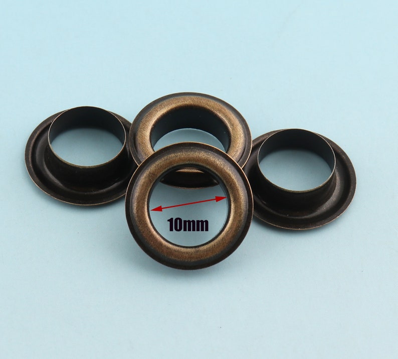 hole 10mm Large Eyelets with washer 50sets 16mm Bronze Round Grommet Eyelets for Sewing Leather Hardware Craft Canvas Making