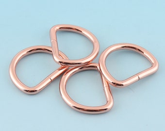Metal D Ring D Buckle 20 pcs 13 mm/20 mm/25 mm/38 mm Rose Gold D Ring Belt Strap Buckle Webbing D Ring Leather Craft Hardware
