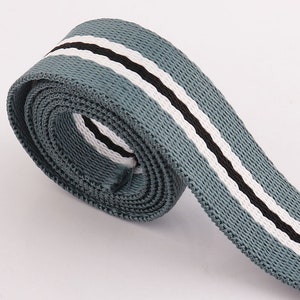 Black Stripe Webbing 5 yards*25mm Webbing Fabric belt Canvas Webbing Key Fobs Strap Webbing Bag strap Dog webbing Collar