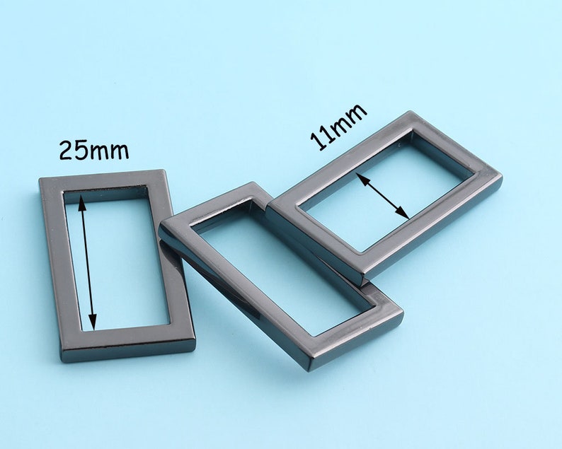 25mm Mini Gunmetal Rectangle Rings Alloy Rectangle Ring Belt Buckle Strap Buckle Webbing Strap Ring Handbag Accessories 6pcs 1