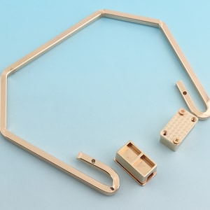 Golden Purse Handles 2pcs 11*13cm Large Bag Handles with rings Metal Handbag Handle Screw Purse Notion Hardware Handbag Accessories