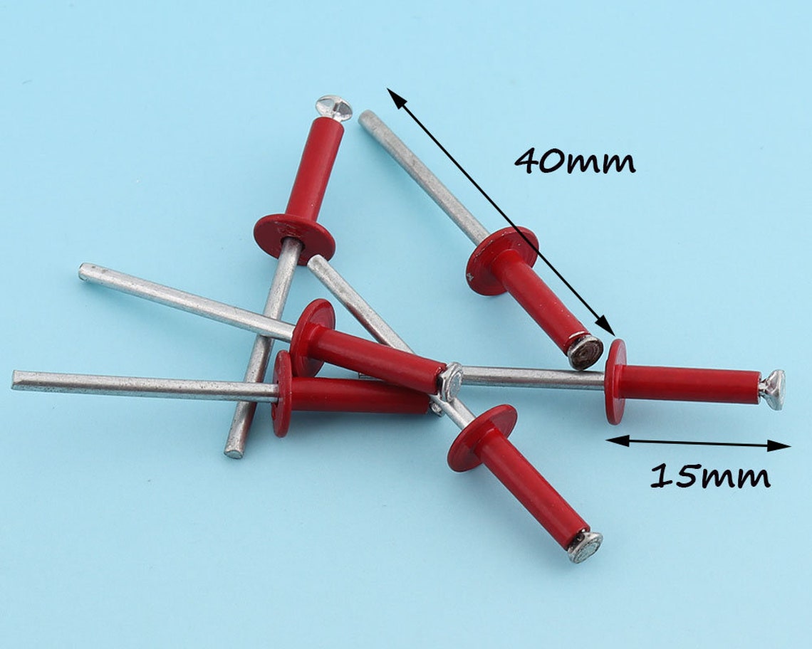 Red Rivets Button Pop Rivets Studs 1 5/8 40mm Rivet Etsy
