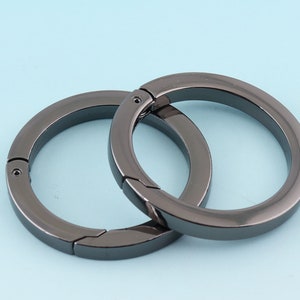Gunmetal Spring Hook 8pcs 32mm Flat Spring Clasp Push Gate Snap Hook Metal Clasp for Leather and Fabric Handbag Stra