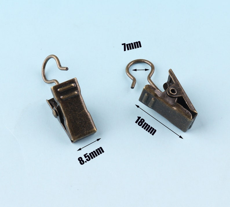 Bronze Alligator clips 20 pcs 18 mm Metal curtain clips Hair Accessories Spring Alligator clips Wholesale Clips with hook