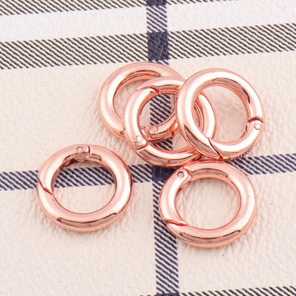 Rose Gold  Spring Hook 6pcs *11mm Push Gate Snap Hook Metal Clasp  for  Leather and Fabric Handbag Strap