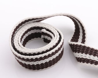 Cotton Webbing 1inch(25mm) 2yards Fabric Webbing Stripes Straps Webbing Canvas Webbing Key Fobs Strap Webbing Bag Strap