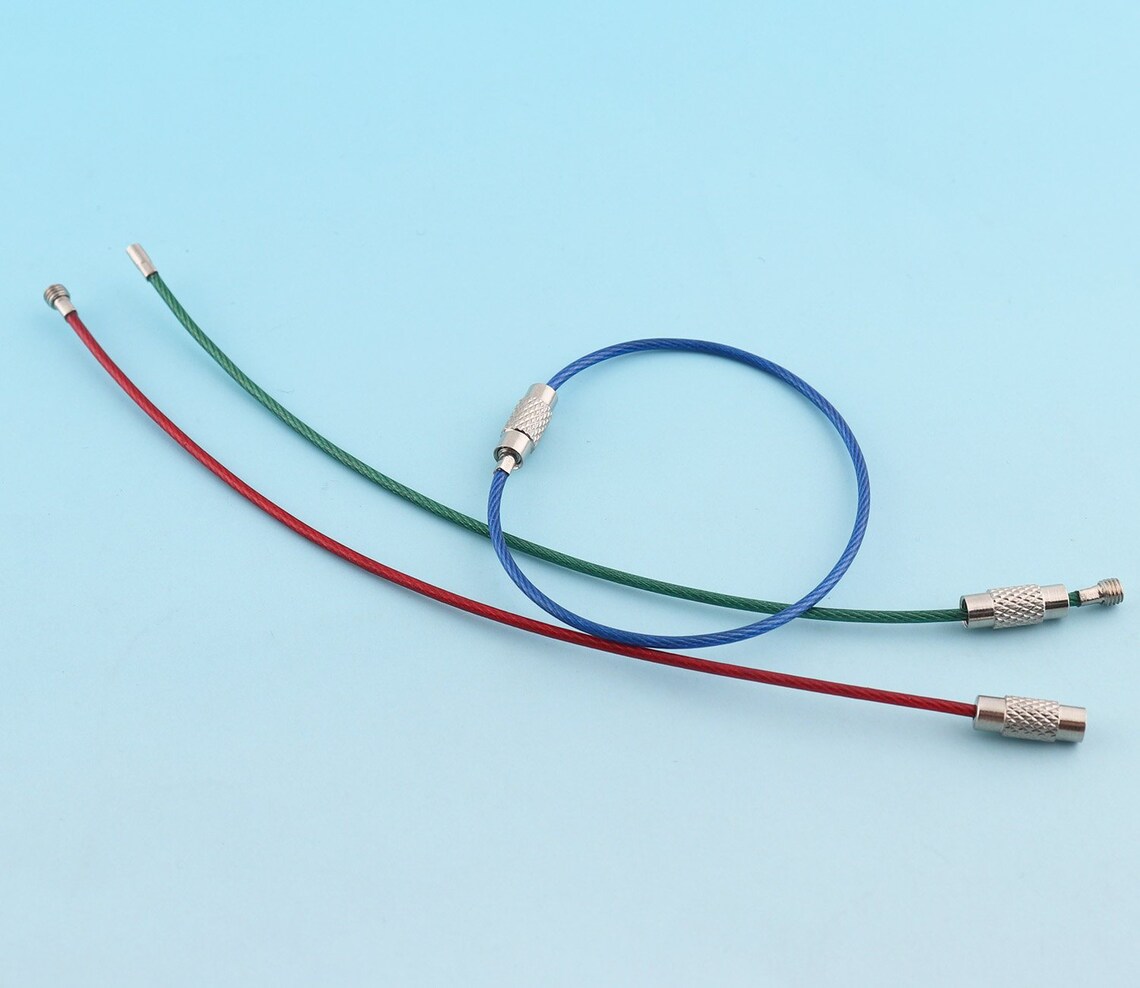 Colorful Wire Key Ring Wire Keychain Key Ring 15pcs Large Key Etsy