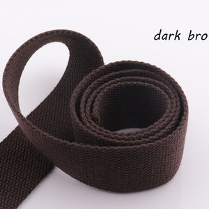 Dark Brown Webbing  38mm Stripe Webbing Fabric belt Canvas Webbing Key Fobs Strap Webbing totes strap