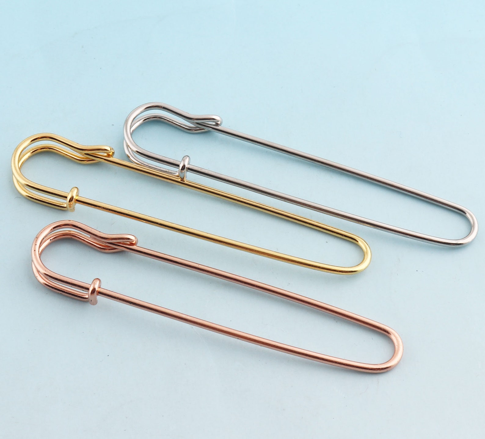 Jumbo Safety Pins Rose Gold Safety Pins 85mm Charming Safety Etsy