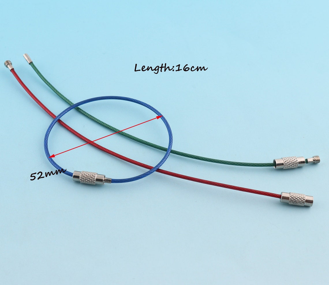 Colorful Wire Key Ring Wire Keychain Key Ring 15pcs Large Key Etsy