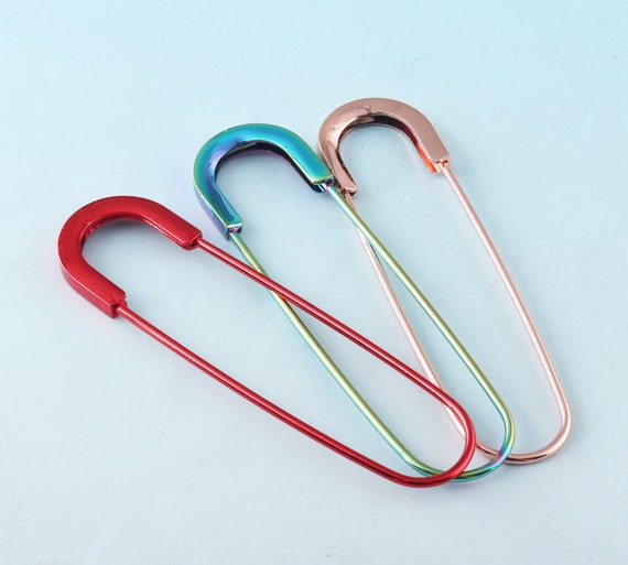 Silver Safety Pins 80mm Coiless Safety Pins for Bead Craft Shawl Pins Giant  Jumbo Safety Pins
