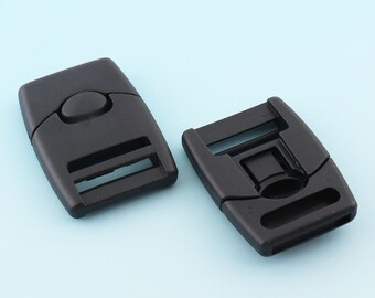 Black Plastic Buckle 20mm Release Buckle Adjuster Buckle Release Belt Buckle Strap Buckle Adjuster Slider Buckle -6pcs