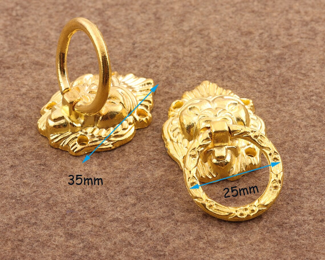 Antique Gold Ring Pull Dresser4pcs 35mmbox Pull Pull Etsy
