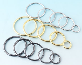 Anillos en O plateados de 14 a 90 mm, hebilla de metal para correa de cinturón, anillo en O, artesanía de cuero, suministros de ferretería para hacer bolsos