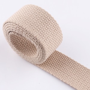 Cotton Webbing 1-5 yards*25mm Tan Webbing Fabric belt Canvas Webbing Solid Color Purse Strap Webbing Bag strap