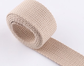 Cotton Webbing 1-5 yards*25mm Tan Webbing Fabric belt Canvas Webbing Solid Color Purse Strap Webbing Bag strap