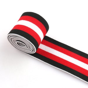 1.5&quot;(38mm) Red Elastic band webbing Straps Fashion Textile Crafting Soft Webbing strap Striped Elastic Ribbon Clothing accessories