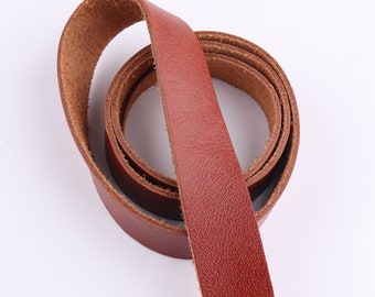 Cowhide Leather Strap 1"(25mm)Caramel Leather Strip Genuine Leather Soft Leather Handles Bag Straps Belt Straps Natural Leather Supplies
