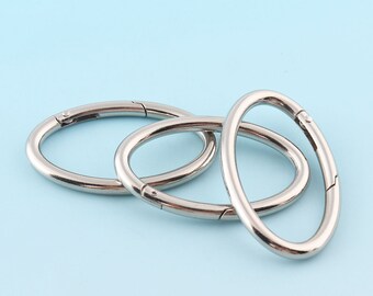 XCSJ 10PCS Moschettone Rotondo 49mm Moschettone Grande Rotondo Moschettone Tondo Clip Scatto Molla Rotonda Anello Moschettone Per Borsetta, Borse, Portachiavi, Artigianato (Bronzo