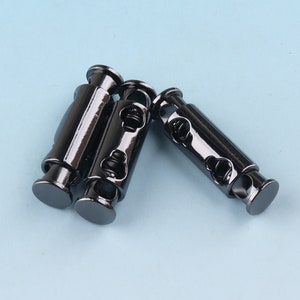 Gunmetal Toggle Cord Stopper 6pcs 4.5mm Cord Toggle Lock Metal Cord Lock Rope Lock Buckle Purse Closures or Embellishment
