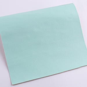 A3 12*16.8&quot; Lychee Skin Faux Leather Sheets Mint Green Synthetic Leather Soft Vegan Leather Crafts Leather Fabric Leather Supplies
