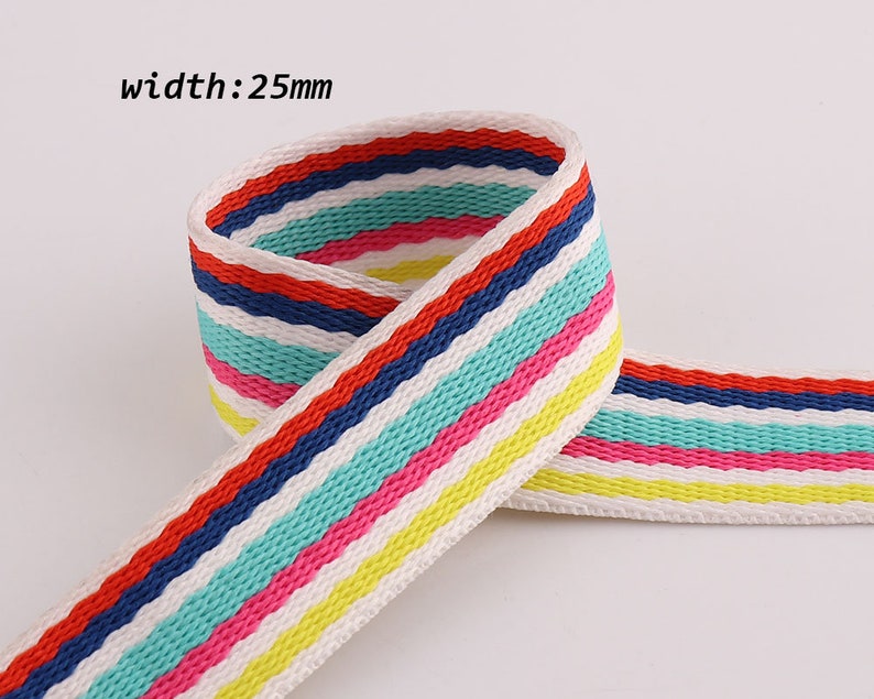 Rainbow Webbing 5 yards25mm Stripe Webbing Fabric belt Canvas | Etsy
