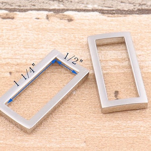 Silver Rectangle Rings 1 1/4"belt Buckle Purse Ring Strap Rectangle ...