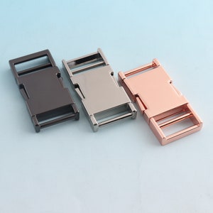 Quick Release Buckles Metal Adjuster Buckles Strap Adjuster Rose gold Slider Buckles Dog Collar Buckle Backpack Bag DIY Paracord