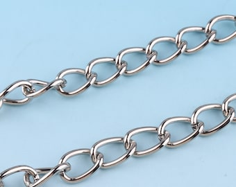 Silver Bag Chain 15*10mm Replacement Handle Chain Metal Shoulder Handbag Chain Bag Chain Purse Hardware