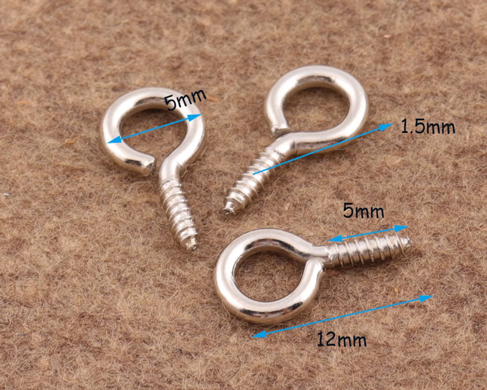 Screw Eye Hook for Pendants 200pcs 125mmmetal Screw Eye Etsy