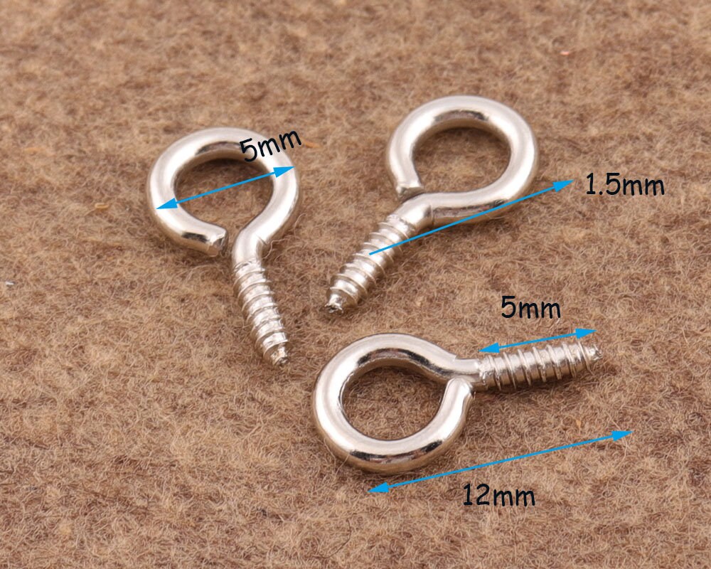 100 Uds. Pasador De Tornillo De Gancho De Ojo De 8/10mm Cierre Chapado En Oro/plata Hallazgo De Joyería DIY - AliExprs 36