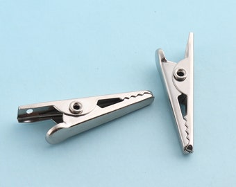 Silver Alligator clips 15pcs 32mm Metal Hair Clips Hair Accessories Alligator Hair clips Wholesale Clips with teeth