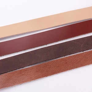 Leather Strap 3/4" Orange Leather Strips Genuine Leather Strip Cowhide Leather Handles Bag Straps Belt Straps Natural Leather Supplies