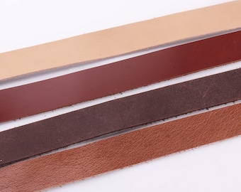 Leather Strap 3/4" Orange Leather Strips Genuine Leather Strip Cowhide Leather Handles Bag Straps Belt Straps Natural Leather Supplies