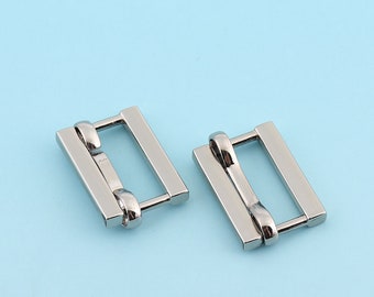 Mini Adjuster Buckle 6pcs 5/8" Silver Belt Buckle Strap Buckle Adjuster Slider Buckle Leather Handware Shoe Making Accessories