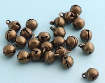 Bronze Jingle Bells Blocks 100pcs 6mm Christmas Bells Small Bells Wedding Bells Kettle Bells Pet Collar Bells Wands Bells Supply