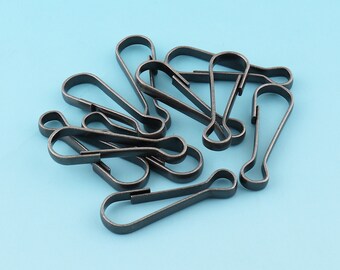 Lanyard Hook Clips 30pcs 1 3/8"(35mm) Gunmetal Lanyard hook Tone Clasp for ID card Key Chain Hook Zipper pulls Lanyard Clasp