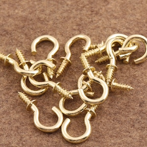 50pcs golden Eye Hook Screw for Pendants Metal Screw Eye Pins Tone Eye Screw Bails Jewellery Making