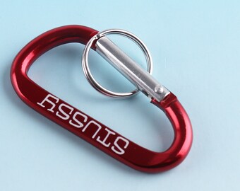 Red Carabiner with key rings Key Fob Carabiner 4pcs 68mm Large Keychain Firm Keychain Aluminum Carabiner