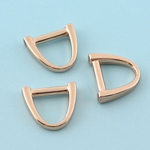 10pcs 3/8&quot; Mini pearl rose gold D Ring Metal D Ring D Buckle Belt Strap Buckle Webbing D Ring Handbag Accessories Leather Craft Hardware