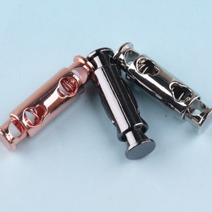 Toggle Cord Stopper 10pcs 4.5mm Cord Toggle Lock Metal Cord Lock Rope Lock Buckle Purse Closures or Embellishment