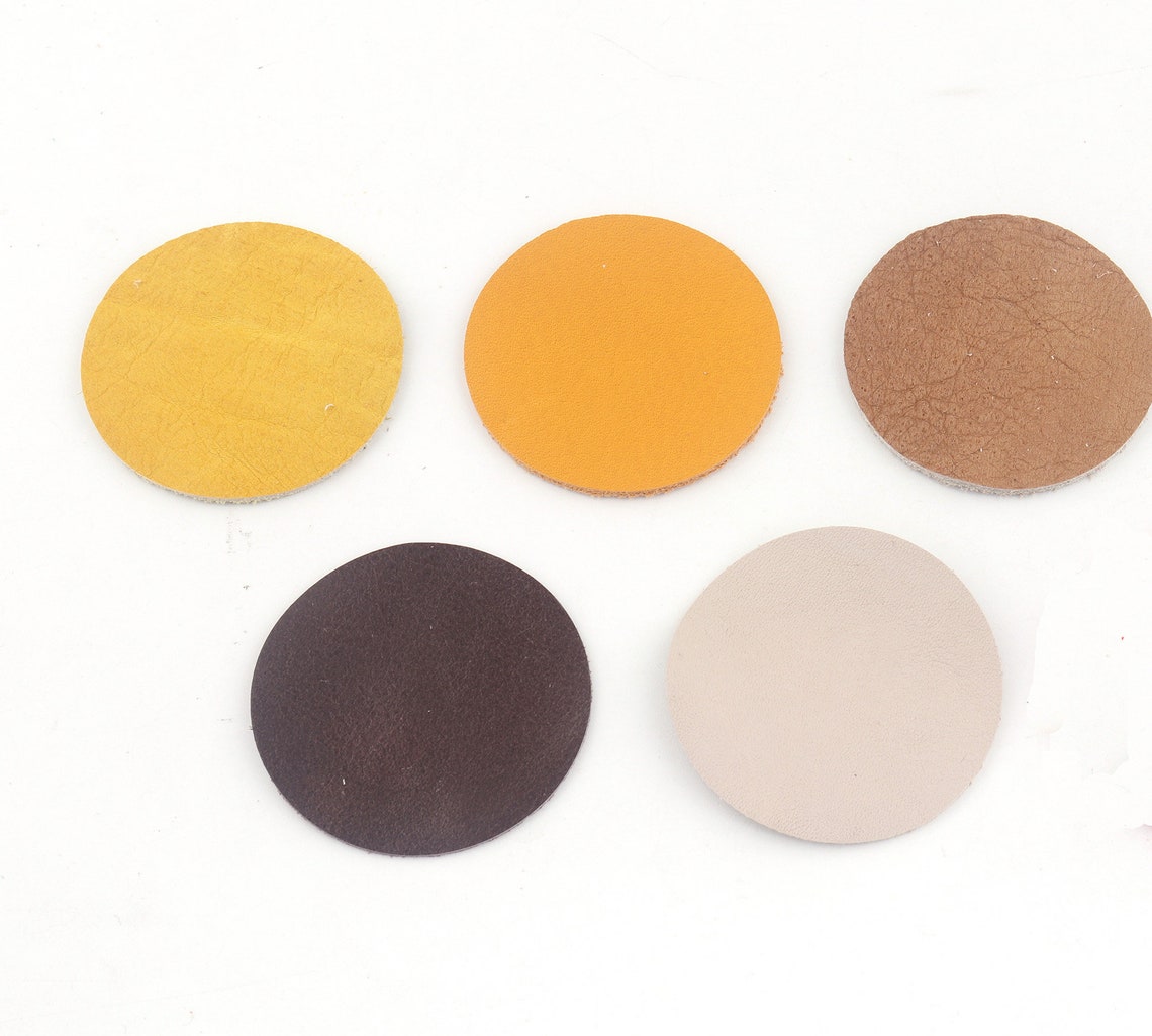 Genuine Leather Discs Leather Applique Circles Leather sheets Etsy
