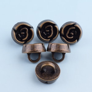 Rose Buttons 10pcs 9mm Antique Bronze Buttons Metal Shank Buttons Coat Button Jacket Buttons Clothing button Celtic Buttons