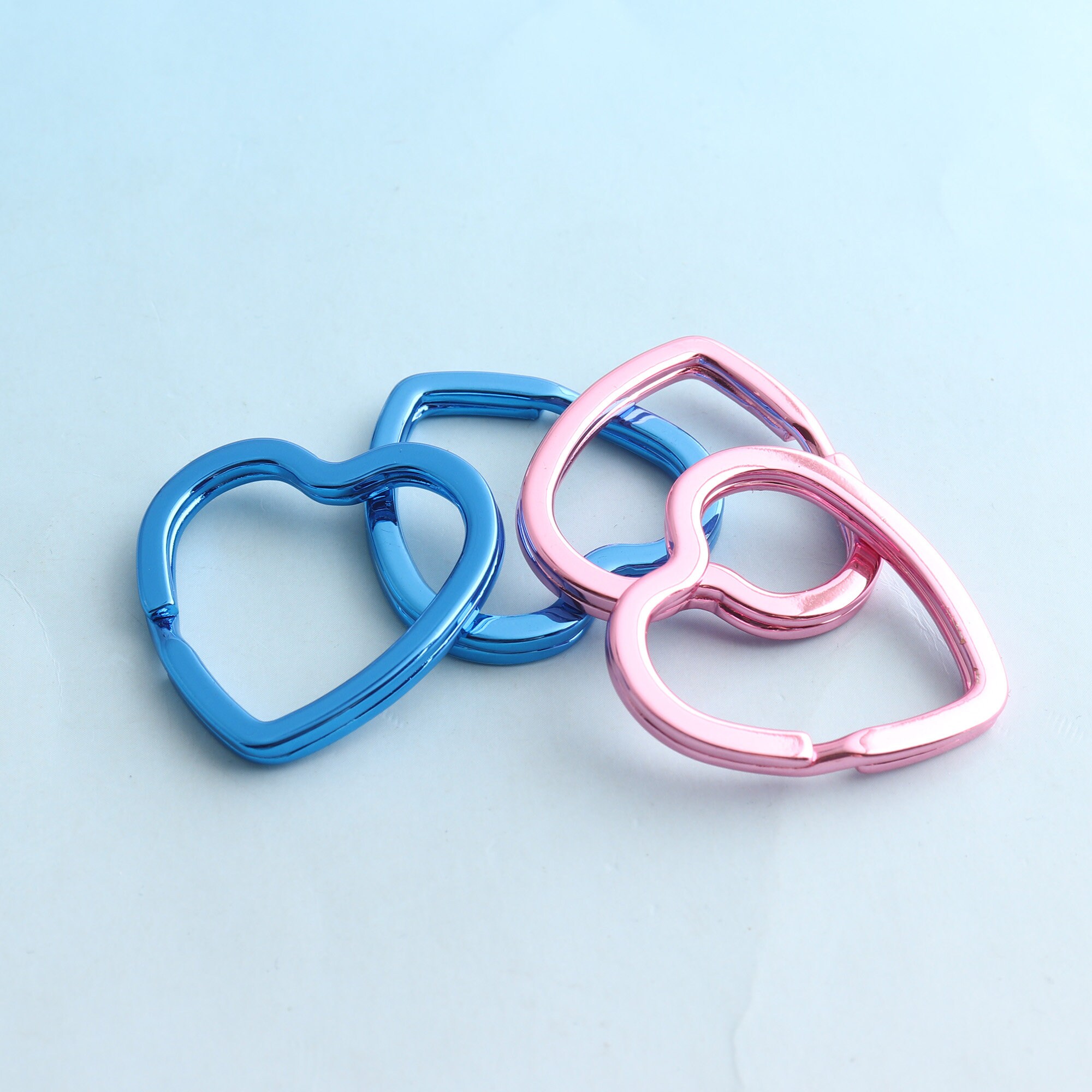 Pink Heart Key Ring Heartshaped Key Fob Ring Cute Key Ring Findings ...