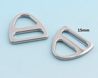 Silverjusterspänne 6 st 15 mm metall/legering glidspänne tri-stångsspännen runt remspänne justerspänne väskhandverk